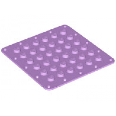 medium lavender plate modified 6 x 6 flexible rubber with stitching holes