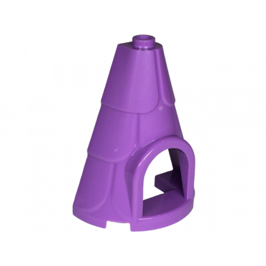 medium lavender tower roof 2 x 4 x 4 half cone shaped with roof tiles and window