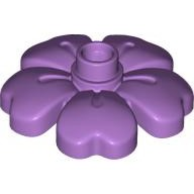 medium lavender duplo plant flower 3 x 3 with 5 leaves and top stud