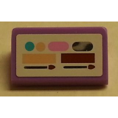 medium lavender slope 30 1 x 2 x 2 3 with paintbox mirror and makeup brushes brushes on bottom pattern sticker - set 3187