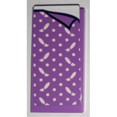 medium lavender tile 2 x 4 with medium lavender blanket with dots and paintbrushes pattern sticker - set 41340