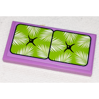 medium lavender tile 2 x 4 with lime seat cushion with black buttons pattern sticker - set 41347