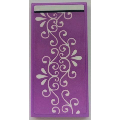 medium lavender tile 2 x 4 with blanket with white filigree bedsheet pattern sticker - set 41395