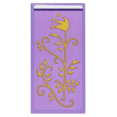 medium lavender tile 2 x 4 with medium lavender blanket with gold flowers stems and leaves pattern sticker - set 43205