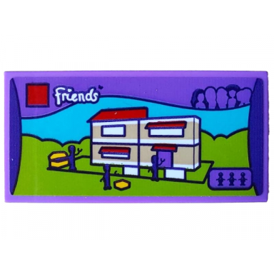 medium lavender tile 2 x 4 with friends set 3315 olivias house pattern sticker - set 4002022