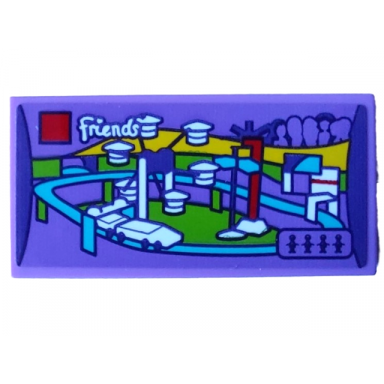 medium lavender tile 2 x 4 with friends set 41130 amusement park roller coaster pattern sticker - set 4002022