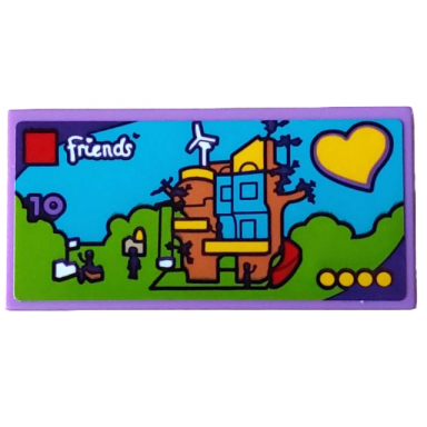 medium lavender tile 2 x 4 with friends set 41703 friendship tree house pattern sticker - set 4002022