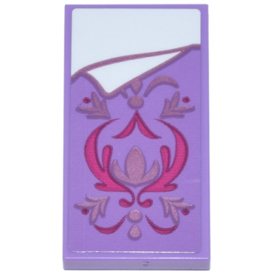 medium lavender tile 2 x 4 with blanket with metallic pink and magenta floral swirls and filigree white bedsheet pattern sticker - set 43244