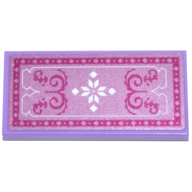 medium lavender tile 2 x 4 with metallic pink rug with magenta border and filigree white snowflake and outline pattern sticker - set 43244