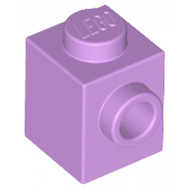medium lavender brick modified 1 x 1 with stud on side