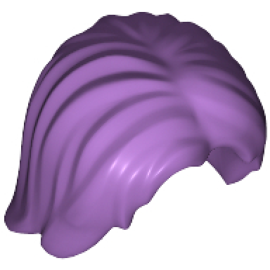 medium lavender minifigure hair mid-length tousled with center part
