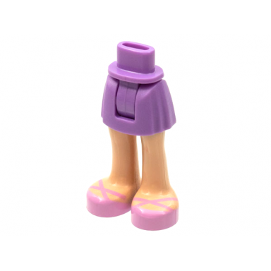 medium lavender mini doll hips and skirt light nougat legs and bright pink shoes pattern - thick hinge