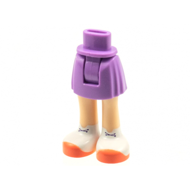 medium lavender mini doll hips and skirt light nougat legs and white shoes coral soles pattern - thick hinge