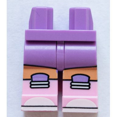 medium lavender hips and legs with straps stripes medium lavender knees and bright pink boots pattern