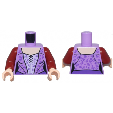 medium lavender torso female dress with lavender corset top and dark purple plant stems light nougat neck pattern dark red arms light nougat hands