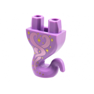 medium lavender lower body genie with gold stars and metallic pink filigree pattern