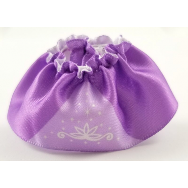 medium lavender duplo wear cloth skirt satin with swirling floral design and stardust on lavender underskirt pattern