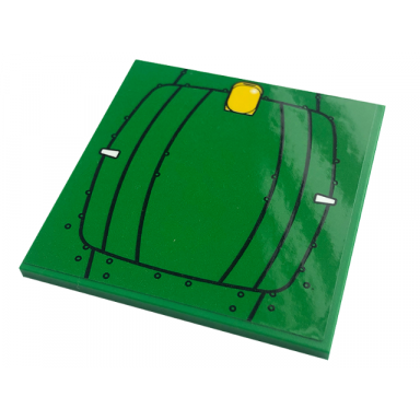 tile 6 x 6 with bottom tubes with black lines and circles and yellow device cover pattern sticker - set 42136