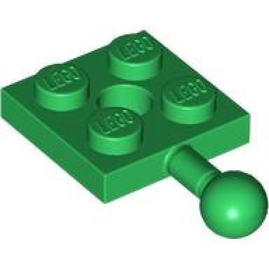 green plate modified 2 x 2 with tow ball and hole
