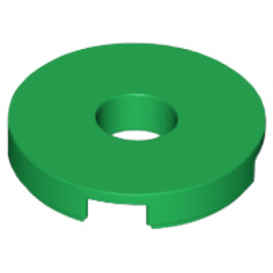green tile round 2 x 2 with hole