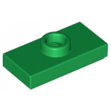 green plate modified 1 x 2 with 1 stud with groove and bottom stud holder jumper