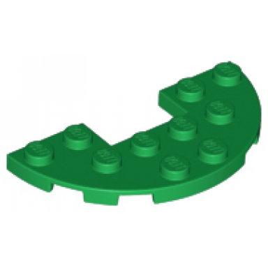 green plate round half 3 x 6 with 1 x 2 cutout