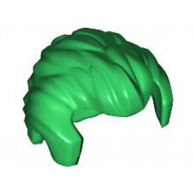 green minifigure hair short swept back with sideburns and widows peak