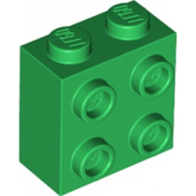 green brick modified 1 x 2 x 1 2 3 with studs on side