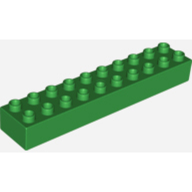 green duplo brick 2 x 10