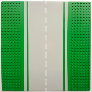 baseplate road 32 x 32 7-stud straight with road without white sidelines pattern