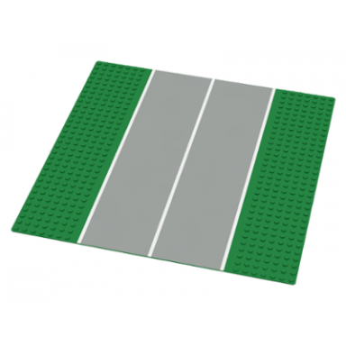 green baseplate road 32 x 32 7-stud straight with plain runway narrow pattern