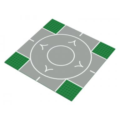 baseplate road 32 x 32 7-stud crossroads with runway v wide pattern