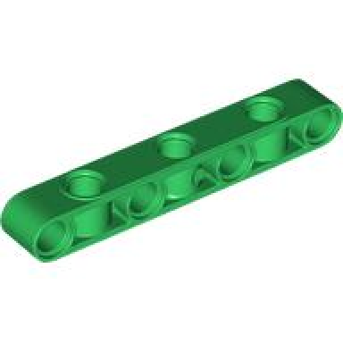 green technic liftarm modified perpendicular holes thick 1 x 7