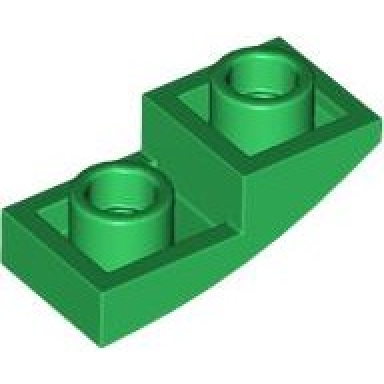green slope curved 2 x 1 x 2 3 inverted