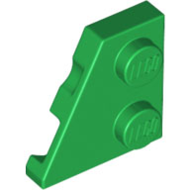 green wedge plate 2 x 2 left