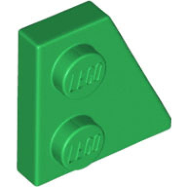 green wedge plate 2 x 2 right