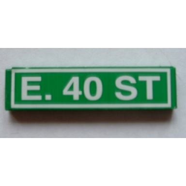 green tile 1 x 4 with e 40 st pattern sticker - set 4850