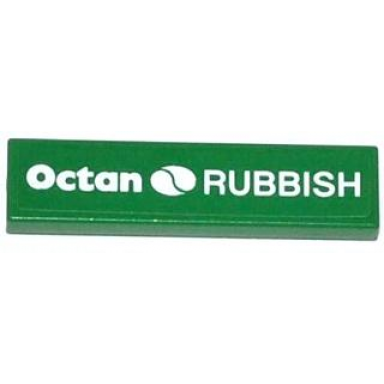 green tile 1 x 4 with octan logo and rubbish pattern sticker - set 70805