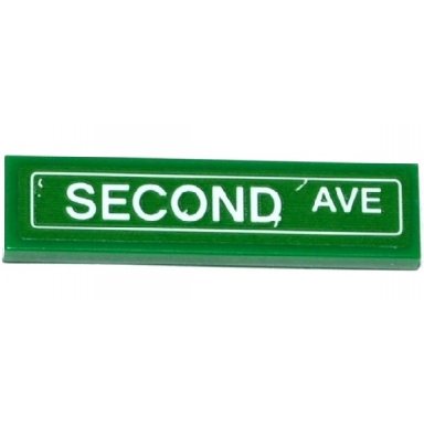 green tile 1 x 4 with second ave pattern sticker - set 76058