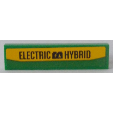 green tile 1 x 4 with electric hybrid pattern sticker - set 60154