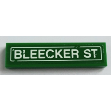 green tile 1 x 4 with bleecker st pattern sticker - set 76108