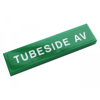 green tile 1 x 4 with white tubeside av pattern sticker - set 60258