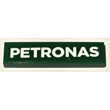 green tile 1 x 4 with white petronas pattern sticker - set 75883