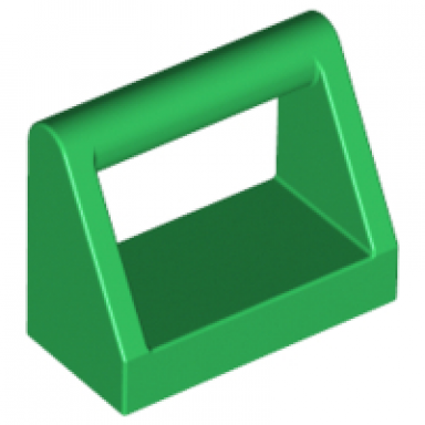 green tile modified 1 x 2 with bar handle