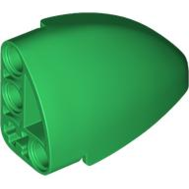 green technic panel curved 5 x 3 x 2 corner quarter ellipse left