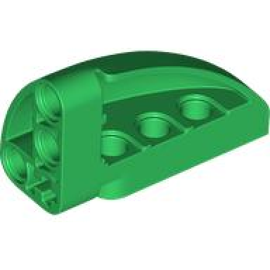 green technic panel curved 5 x 3 x 2 corner quarter ellipse right