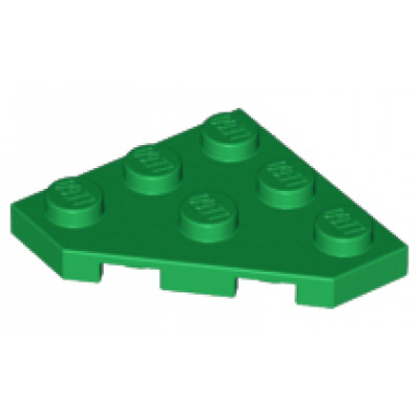 green wedge plate 3 x 3 cut corner