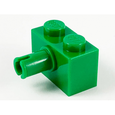 green brick modified 1 x 2 with pin