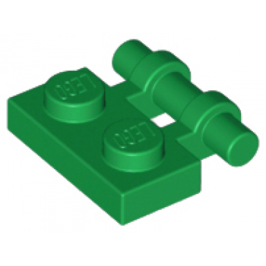 green plate modified 1 x 2 with bar handle on side - free ends