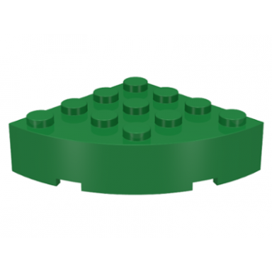 green brick round corner 4 x 4 full brick